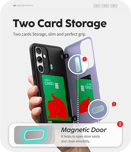 Miniatura 266 de GOOSPERY Parachoques magnético para puerta compatible con Galaxy S23, tarjetero tipo cartera, cierre automático, protección de doble capa resistente