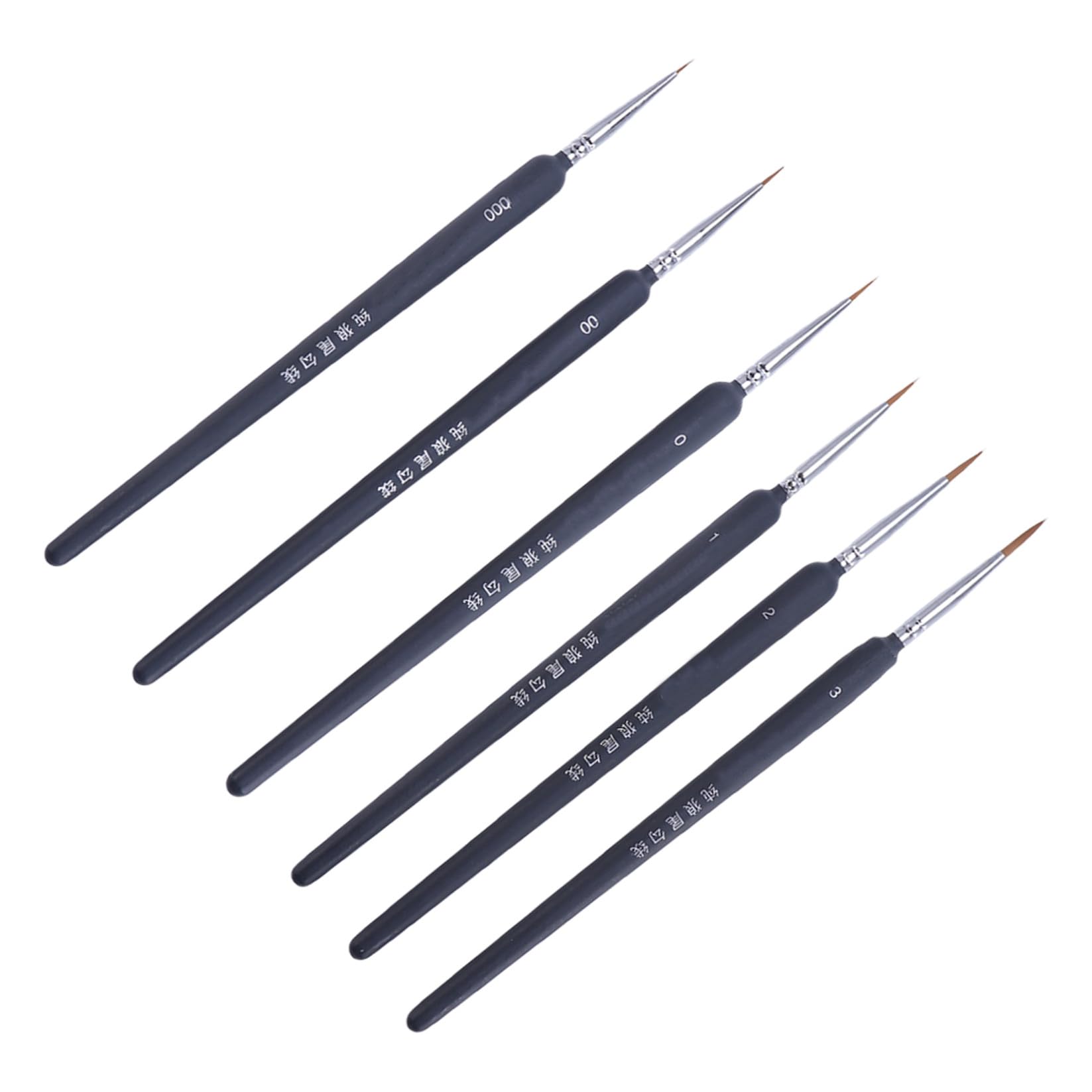 Pinceles de Acuarela y Pintura al Óleo Accesorios Ligeros de Plástico Pelo de Comadreja Set de 6 para Dibujo Lineal y Detalles Finos, Adecuado para Estudiantes y Profesionales
