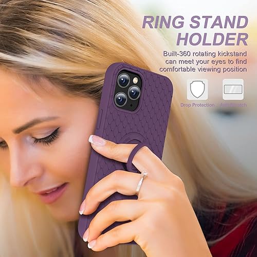 Miniatura 2 de TISOOG Funda compatible con iPhone 12 Pro Max Linda serie Dragon Scale con forro de microfibra suave antiarañazos y soporte de anillo, funda