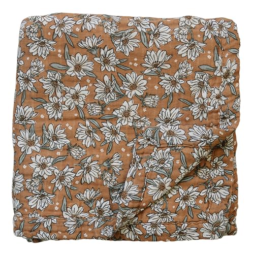 Image of Mebie Baby Muslin Quilt, Magnolia, 100% Cotton Baby Blanket for Girls & Boys, Newborns to Toddler, Soft Swaddle Blanket, 47 inchx47 inch