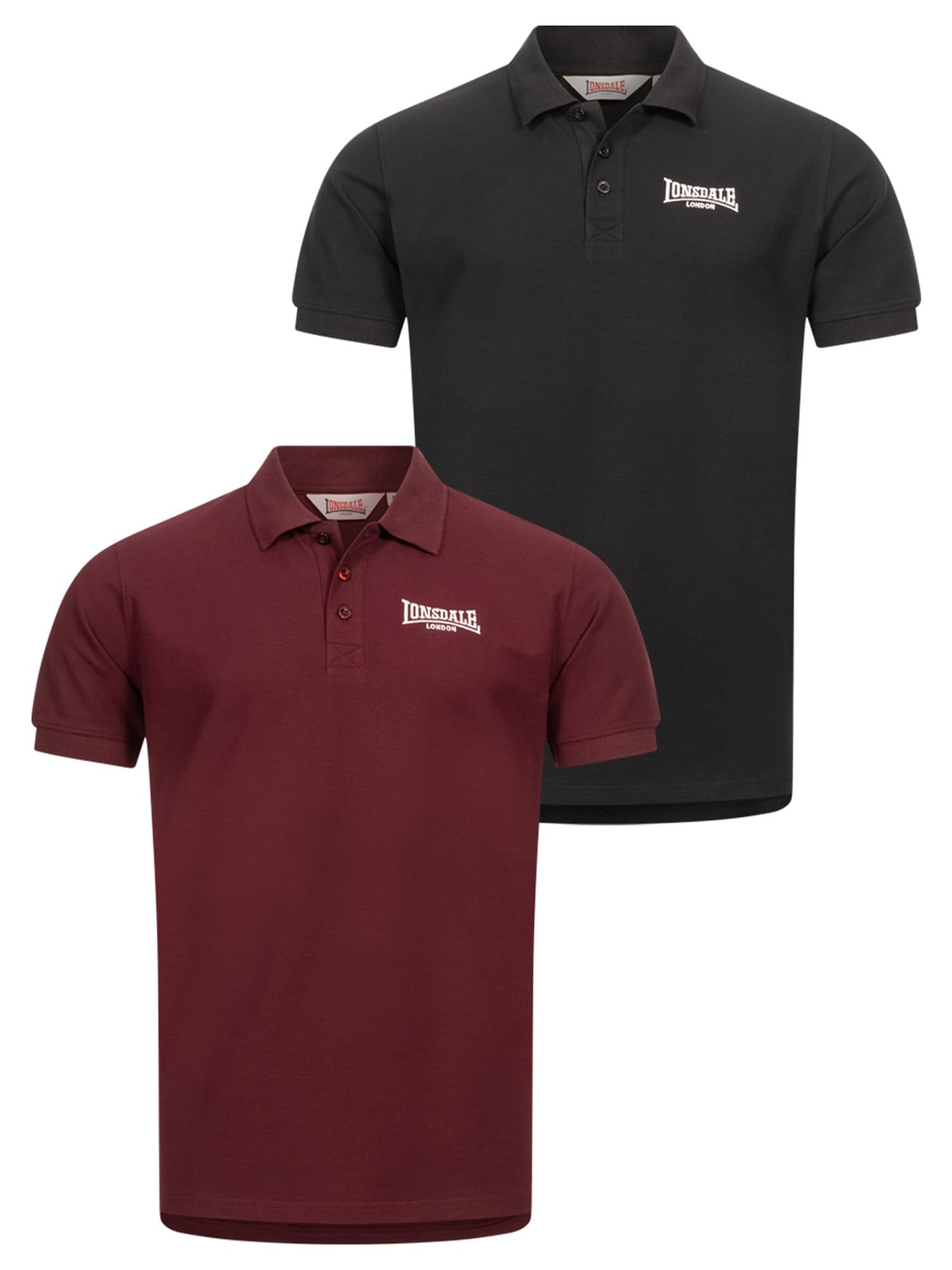 Lonsdale Herren Poloshirt Normale Passform Doppelpack LINGHOLME