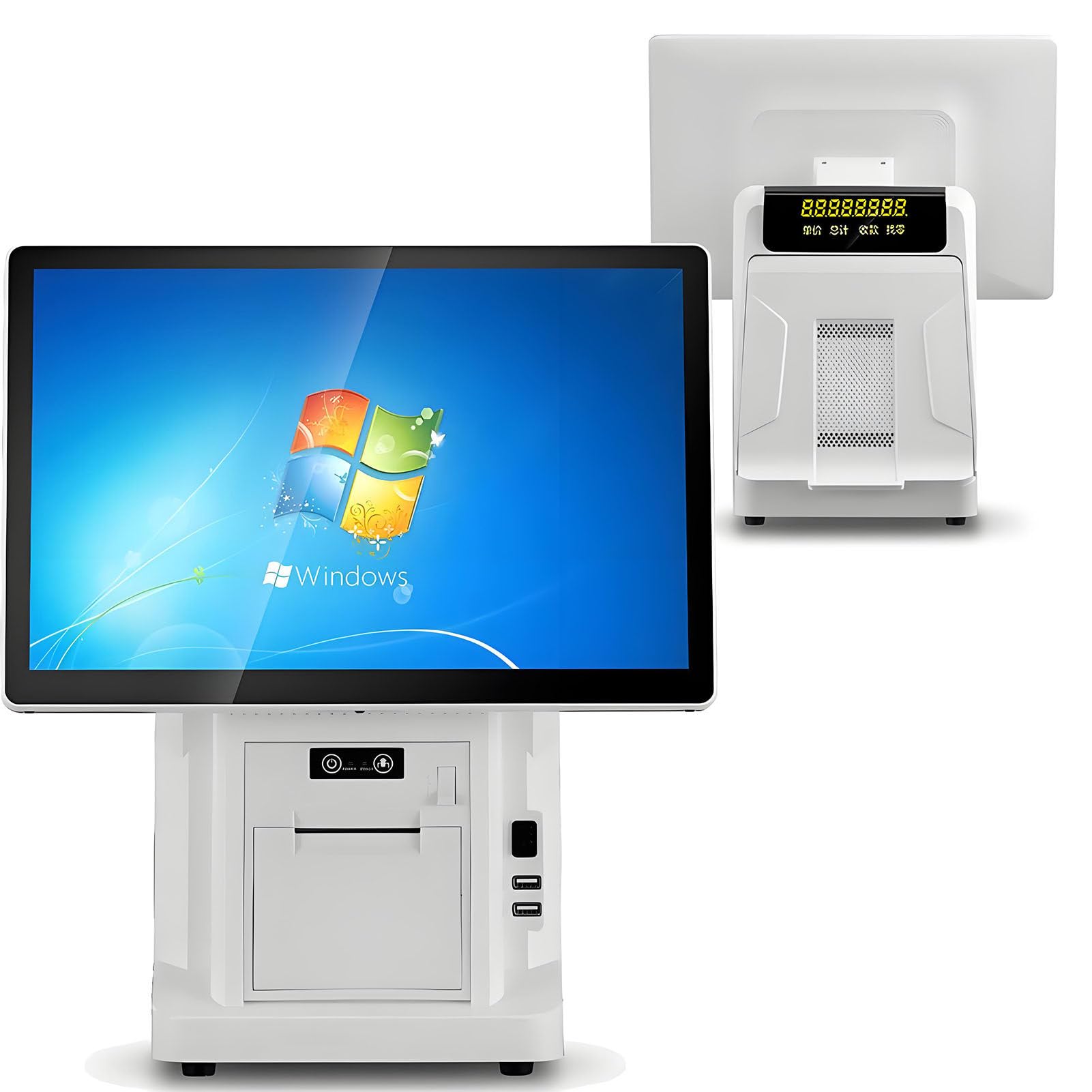 Caisse enregistreuse pour entreprise 8 Go de RAM 128 Go SSD 6 ports USB 4 intégrés 2 externes pour commerce de détail sans logiciel de point de vente