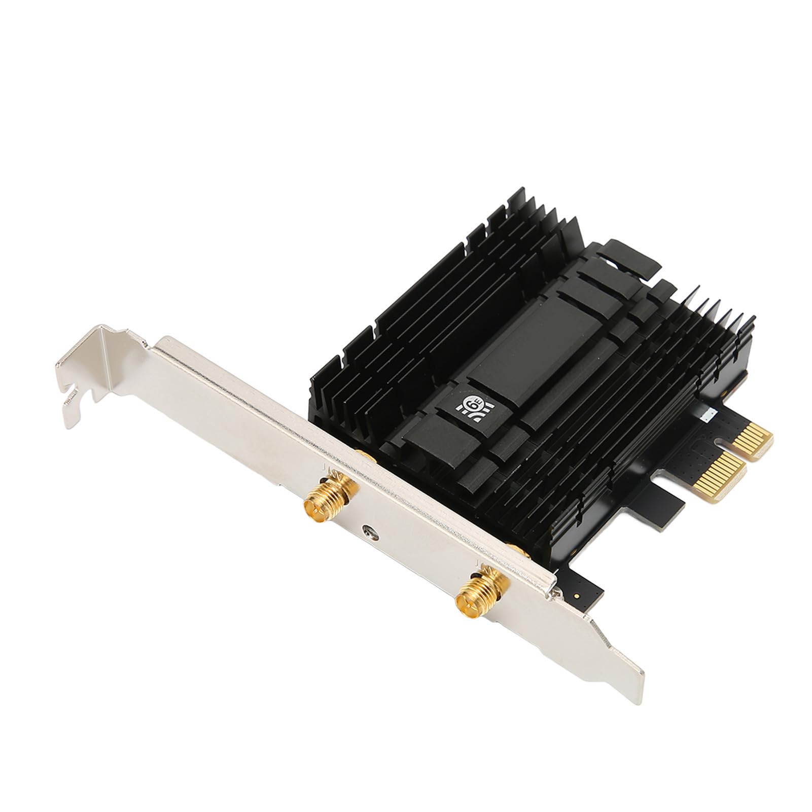 Karta WiFi 6E AX210 PCIE WiFi 5.2, Trójzakresowa Bezprzewodowa Karta PCIE 6G 5400 Mb/s z Anteną o Wysokim Zysku 6dBi, Podstawą Magnetyczną, Radiatorem do Gier, Urządzeniami