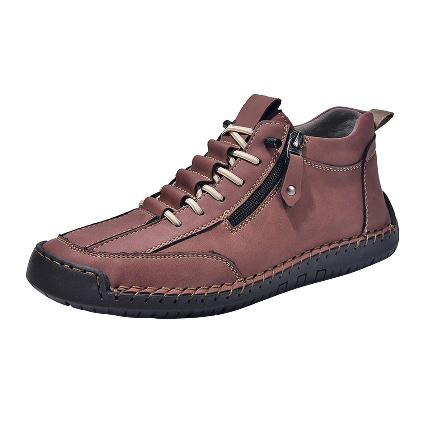 Scarpe da uomo in pelle, scarpe alte da uomo – scarpe in pelle morbide ed eleganti, comode sneakers alte per il tempo libero e all'aperto, sneakers alla moda urbana e minimalista