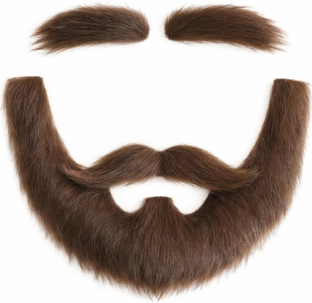 DIY Self Adhesive Fake Mustache Set Fake Beard Material Novelty Mustaches for Costume and Halloween Festival Party
