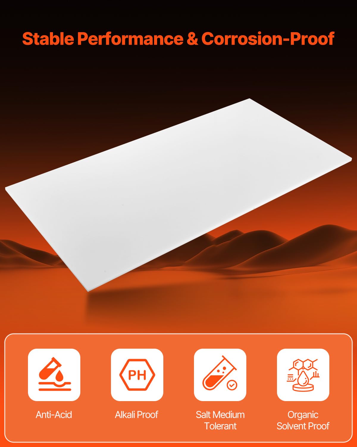 VEVOR Lámina de Plástico HDPE 1 Pieza Panel de Plástico de Polietileno Alta Densidad 610 x 1219 mm Grosor de 13 mm Personalizables para Manualidades, Equipos Industriales Alta Resistencia, Blanco