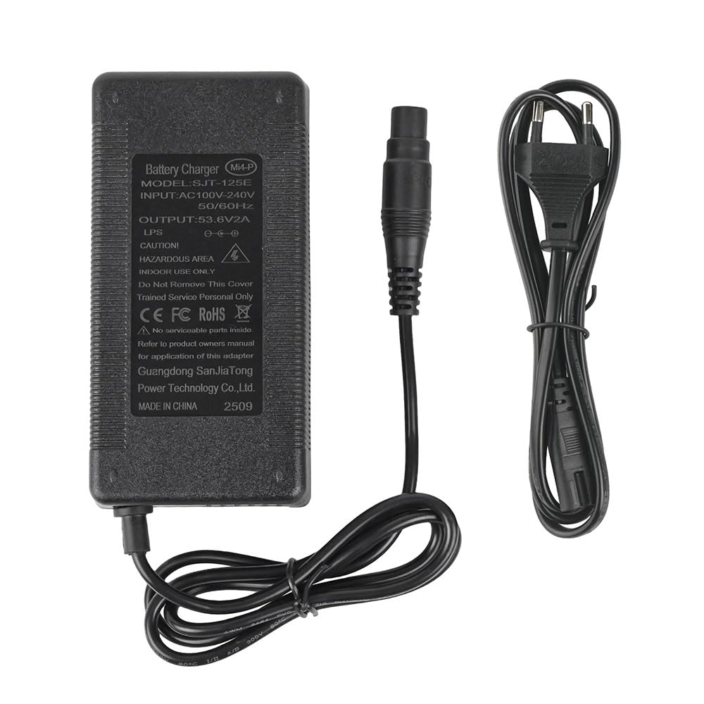 53,6 V 2 A Chargeurs pour Xiaomi 4 Pro Plus/4 Pro Max/5 Max, pour Ninebot ZT3/ZT3 Pro/Max G3/GT3/F3/F3 Pro Trottinettes électriques, Adaptateur Secteur de Remplacement, Accessoires Chargeur