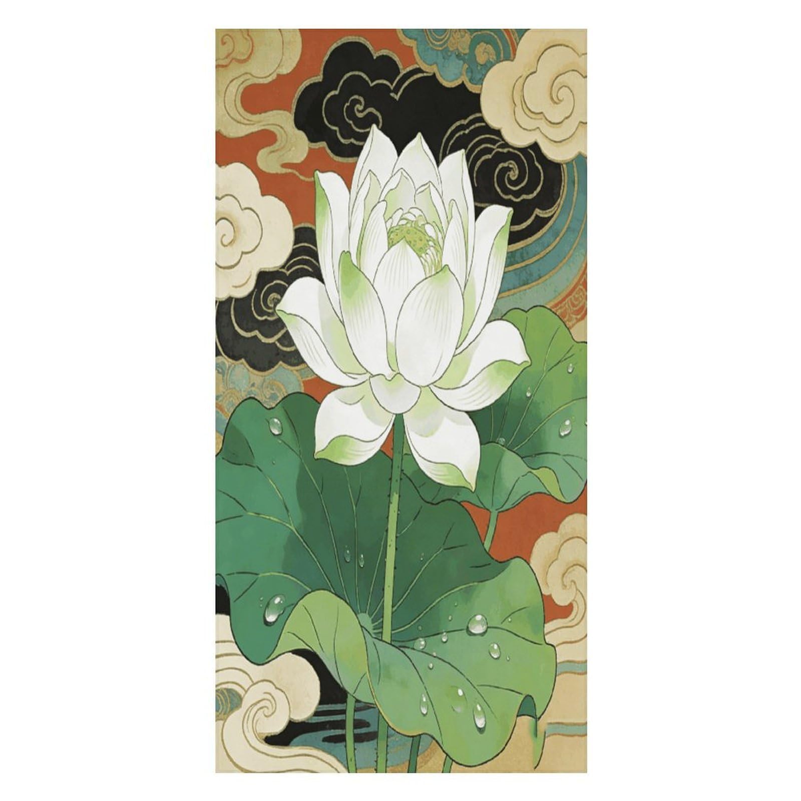 FekiLoot Lotus in The Clouds Beach Towel Oversized Bath Towel Ultra Soft Pool Towel Cozy Swim Towel Silky Lounge Towel Quick Dry Travel Towel Gentle Absorbent Towel for Adults Women Men