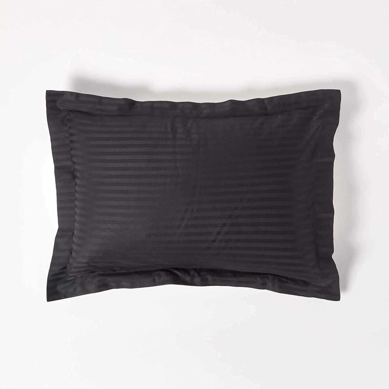 Homescapes King Size Oxford Pillowcase - Egyptian Cotton - Black