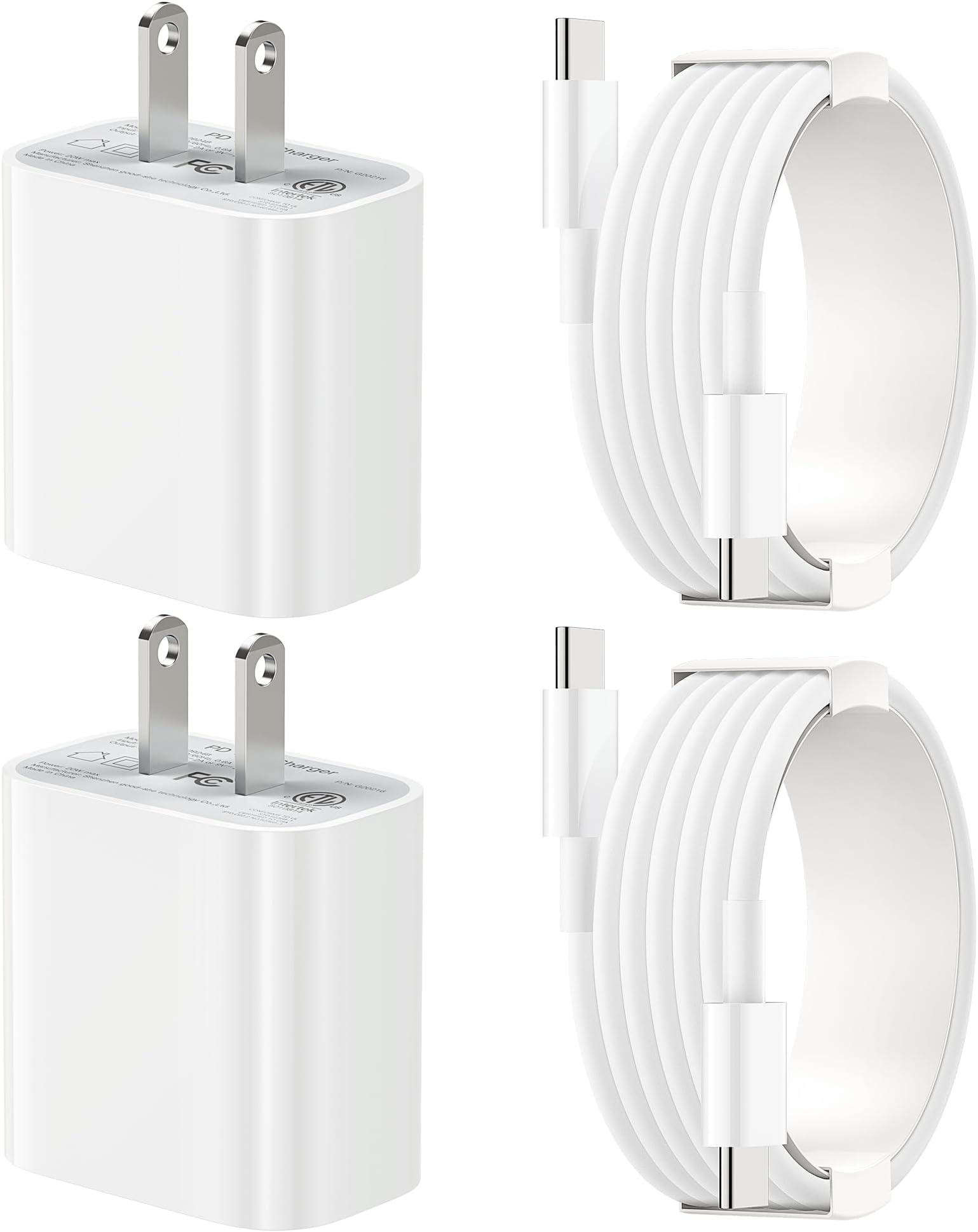 GUSGU iPhone 15 Charger, PD 30W Wall Charger with 6Ft Type C to C Fast Charging Cord for iPhone 15/Plus/Pro Max, iPad Pro, iPad Air, iPad Mini, MacBook, Galaxy, Google and More USB-C Device, 2PACK