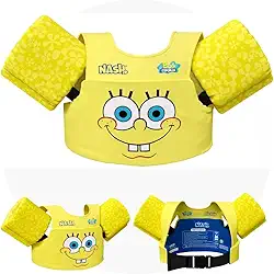 NASH, Boia Infantil Com Colete Salva Vida Bob Esponja Nash