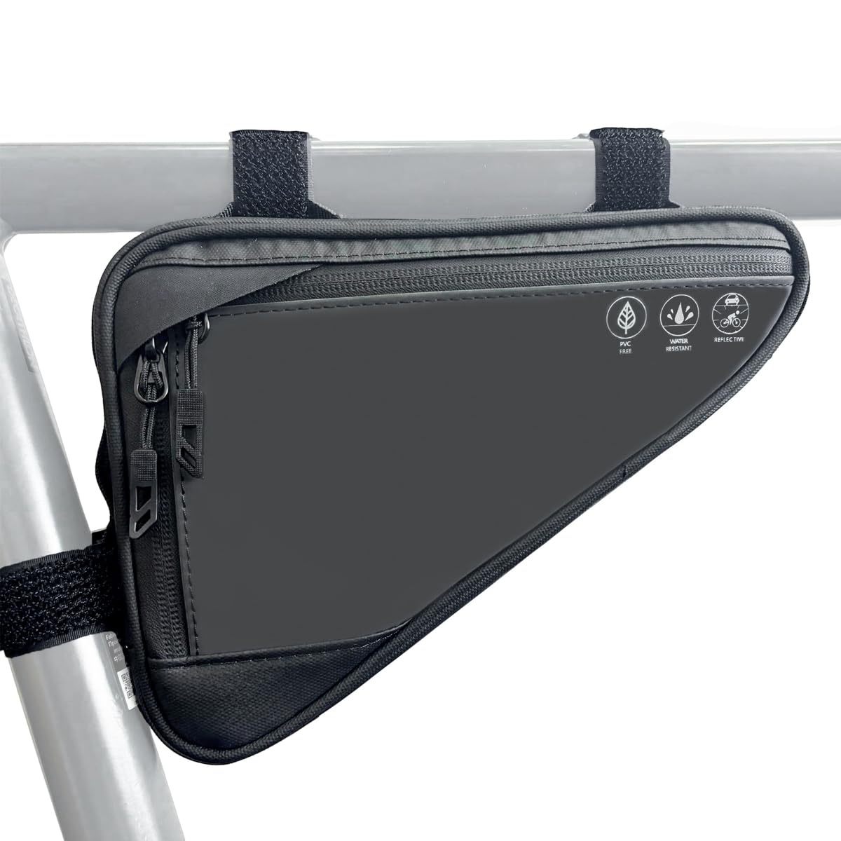 Bike Frame Bag, Reflective Water-Resistant Bicycle Triangle Pouch | 2L Two Side Pockets, Cycling Storage Tool Accessories Pouch for Mountain Road Bike