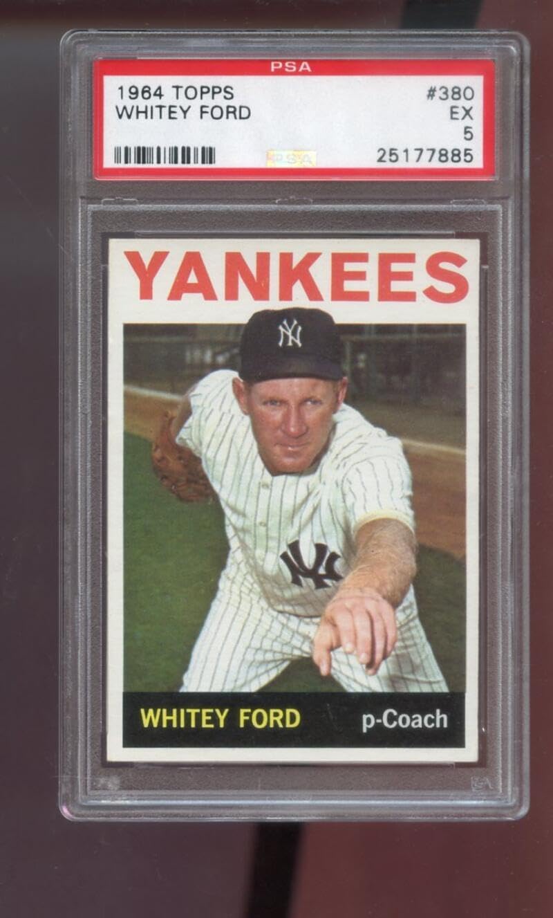 1964 Topps #380 Whitey Ford New York Yankees EX PSA 5 Graded Baseball Card