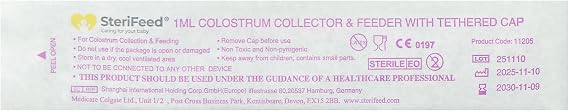 Sterifeed Colostrum Collector & Feeder Syringe, 1ml, Sterile, Pack of 10