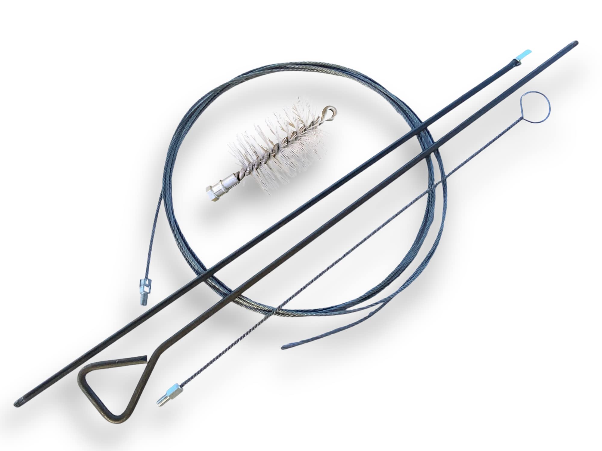 Zestaw szczotek do rur PRO NYLON Ø 65 mm | 1 drążek sztywny 100 cm + przedłużacz 100 cm + 1 elastyczny pręt 80 cm + 1 fretka kablowa 7 metrów | Złączka M12*175 | Szczotka do czyszczenia rur | Kibros 41SCN65TF