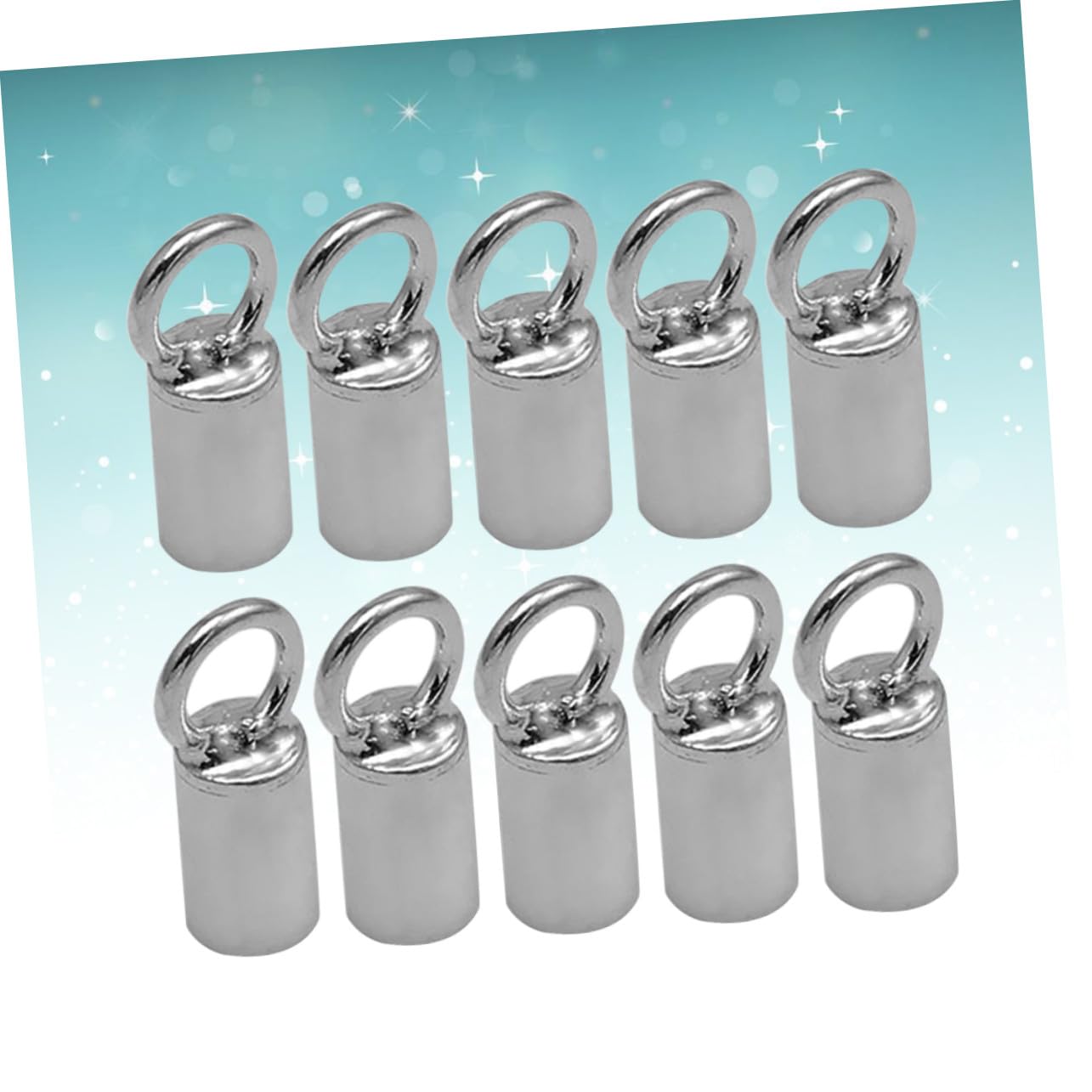 10 Stück Schmuck Verbindungsröhrchen Endclip aus Silber DIY Lederband Kordelverschluss für Halskette Armband Anhänger Langlebige Schmuckzubehör Verbinder mit Lochdurchmesser