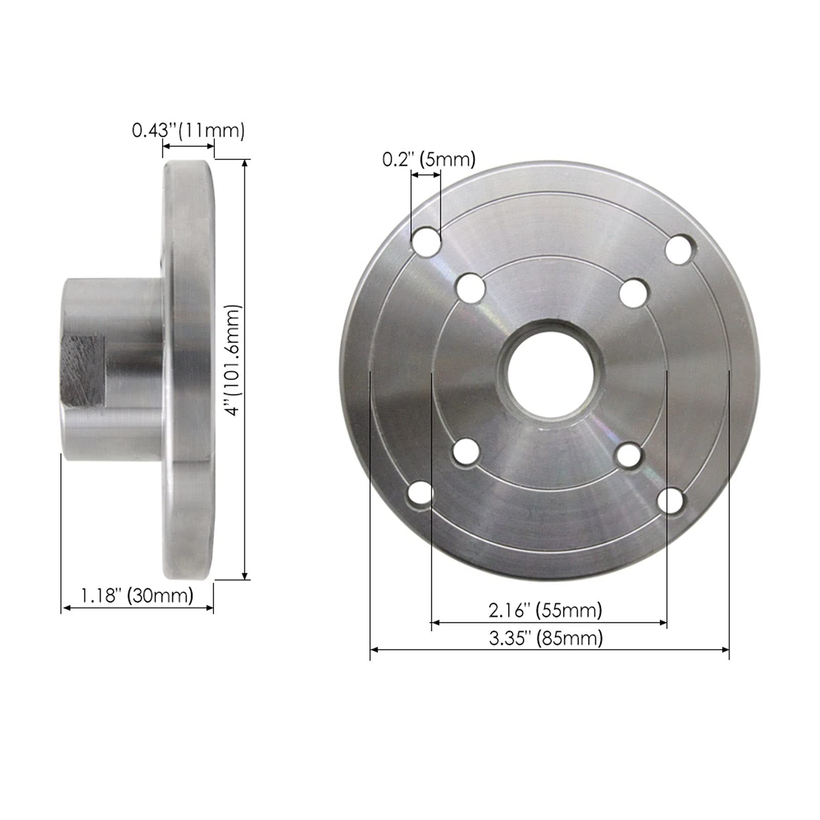 placa frontal de torno de madera,plato de torno, Accesorios de placa frontal de torno de madera de 4 '', resistentes al desgaste, prácticos, for máquina de carpintería con rosca M33 X 3,5, placa front