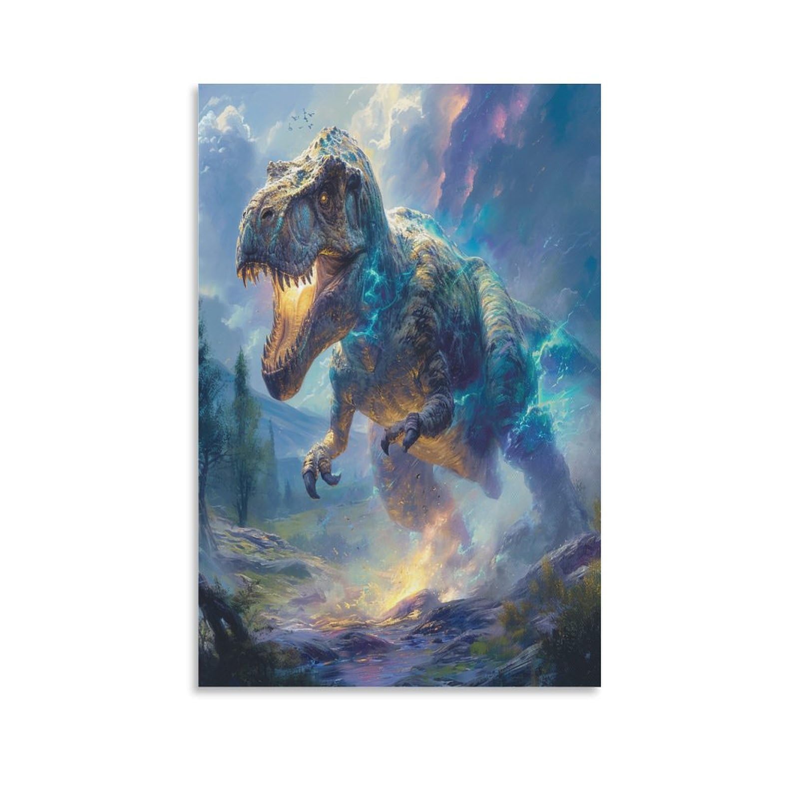Unrxjzlvm Unframe-Style-11 Dinosaur Print, Canvas Wall Art, Pictures For Living Room And Bedroom, Prints For Special Occasions 20X30inch(50X75cm)