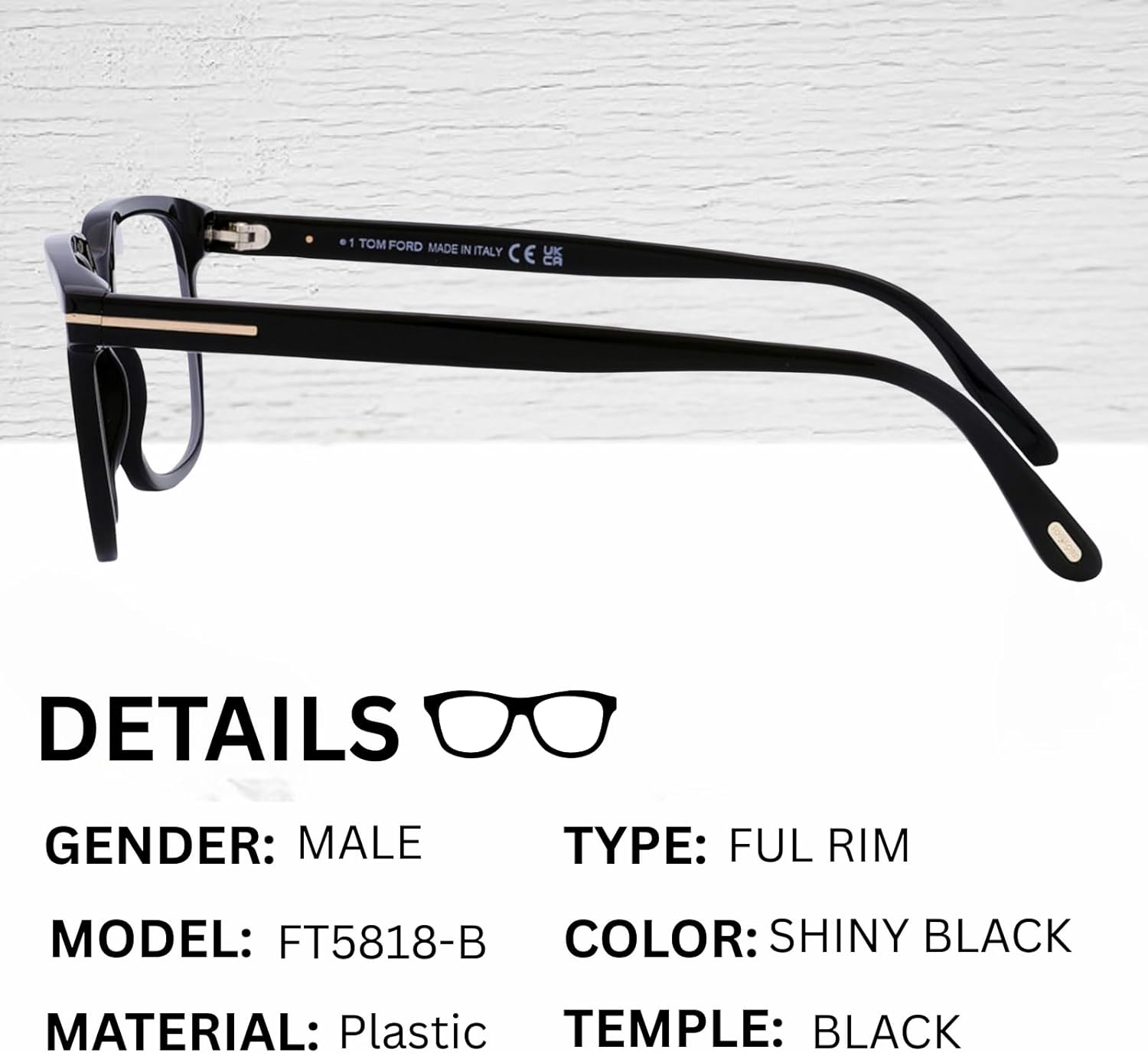 Tom Ford FT5818-B Square Shape Eyeglass Frame With Luxury Eyewear Kit - Image 2