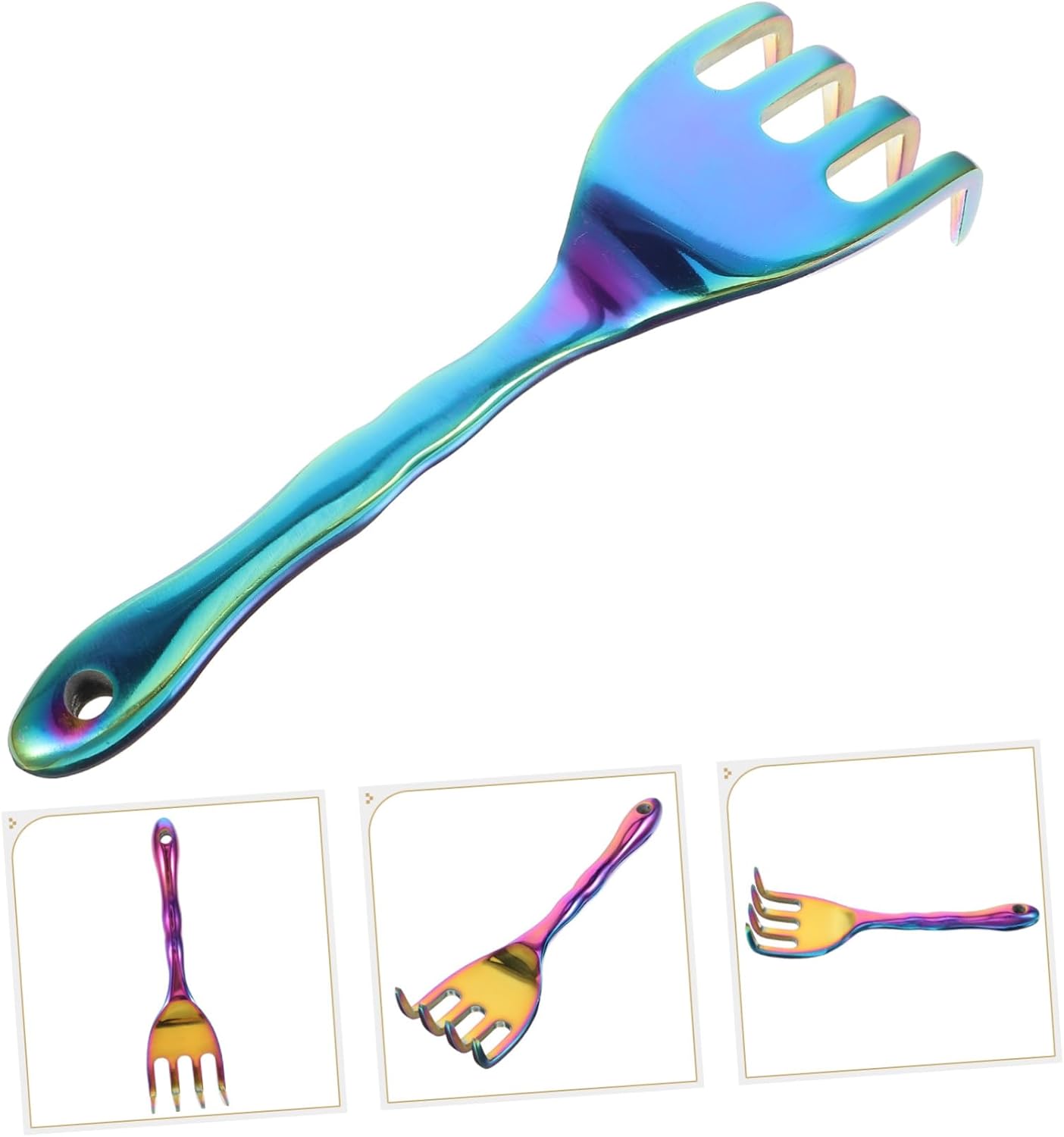 POPETPOP 4pcs Small Hand Rake Metal Garden Rake for Lawns Multi-Purpose Gardening Tool Tines