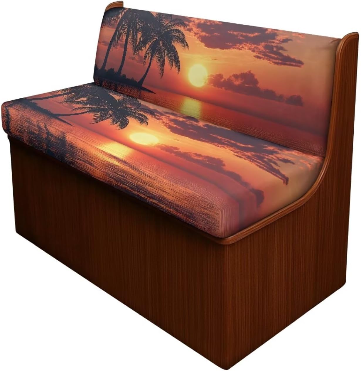 SEANATIVE Wood Grain RV Sofa Split Seat Cover 2-Piece Set Dinette Cushion Covers Replacement Camper Couch Covers Sofa Seat Cushion Slipcovers Dust Proof Bench Slip Cover