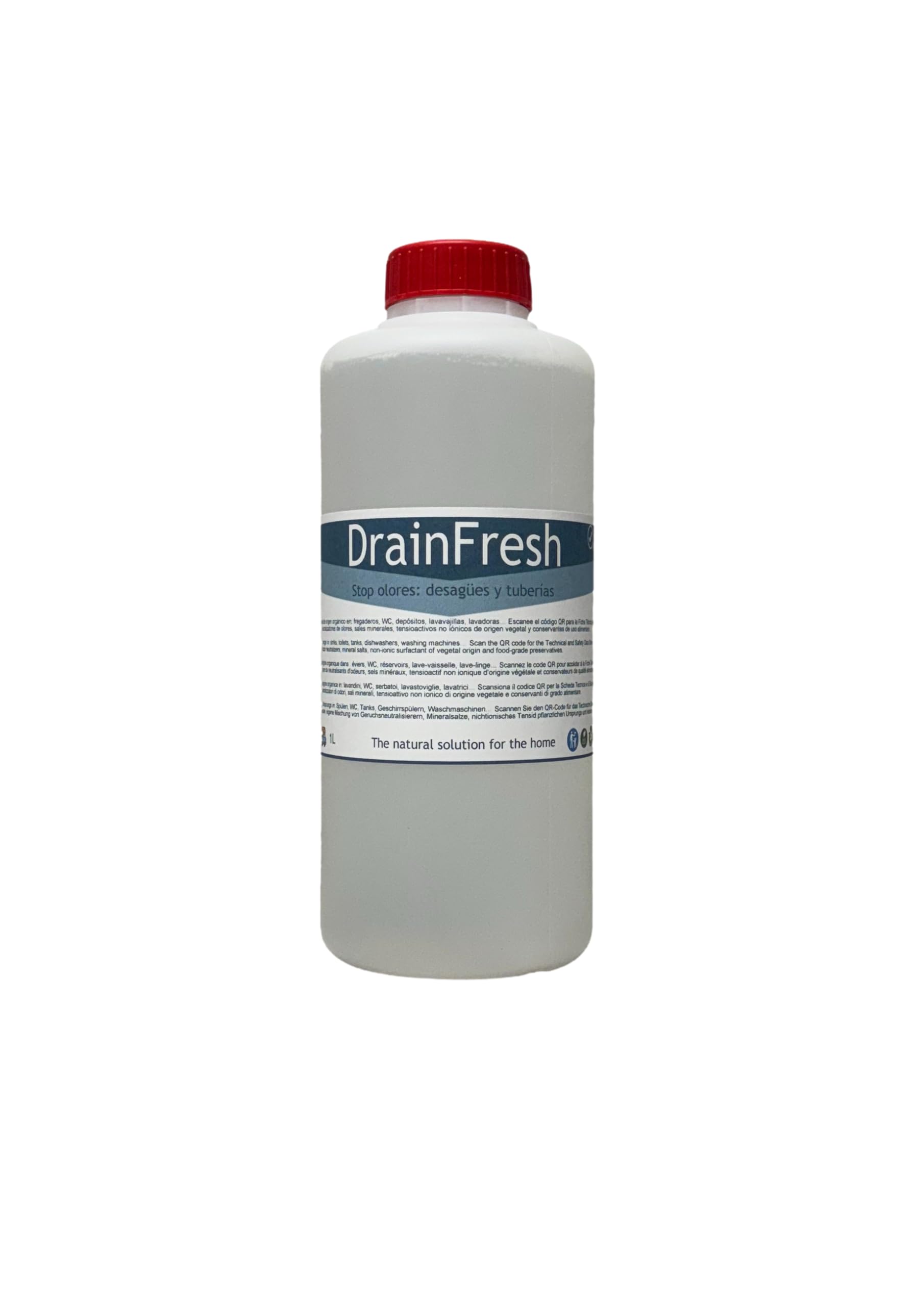 DrainFresh – Neutralisant d'odeurs canalisations et réservoirs – 1 L | Action immédiate, formule naturelle, usage domestique et professionnel – Maison, hôtel, camping-car