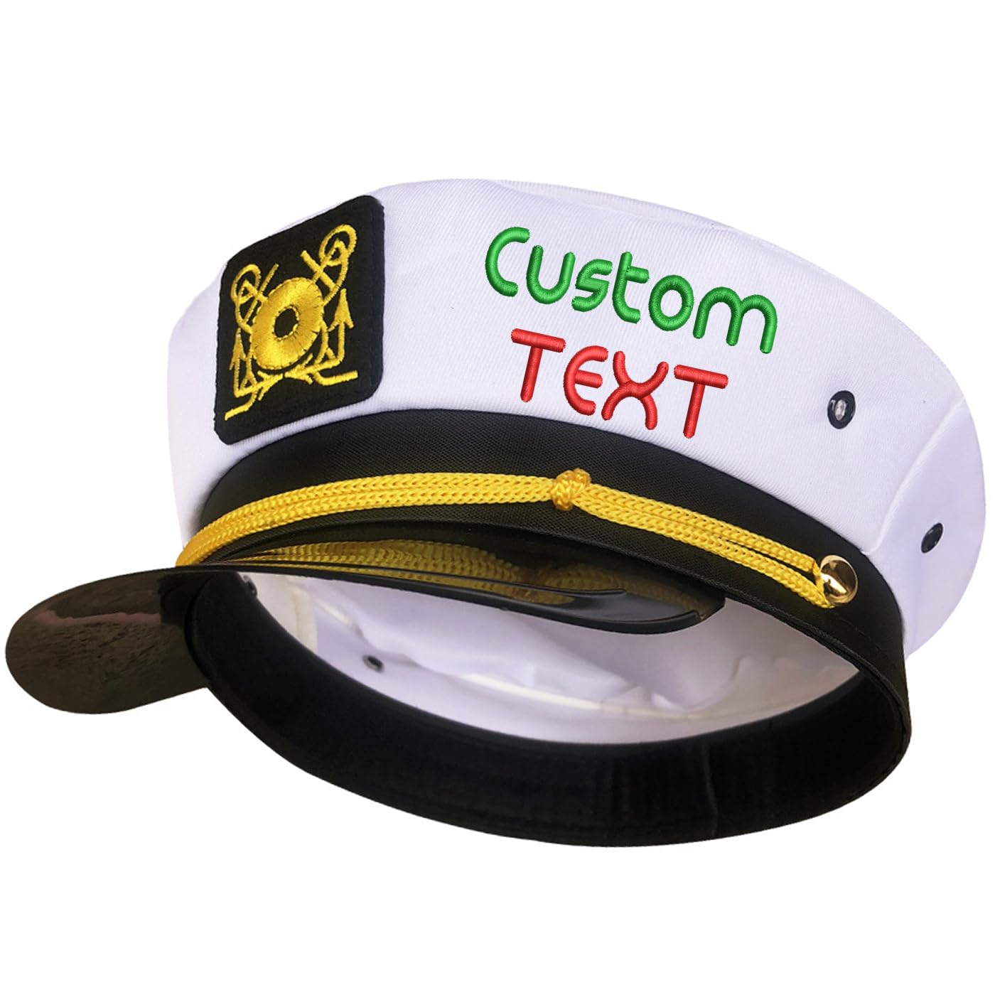 Your Owns Name Captain hat,Adult Sailor hat,Navy hugh hefner Adjustable boat cap Costume Accessory Party For Men Women