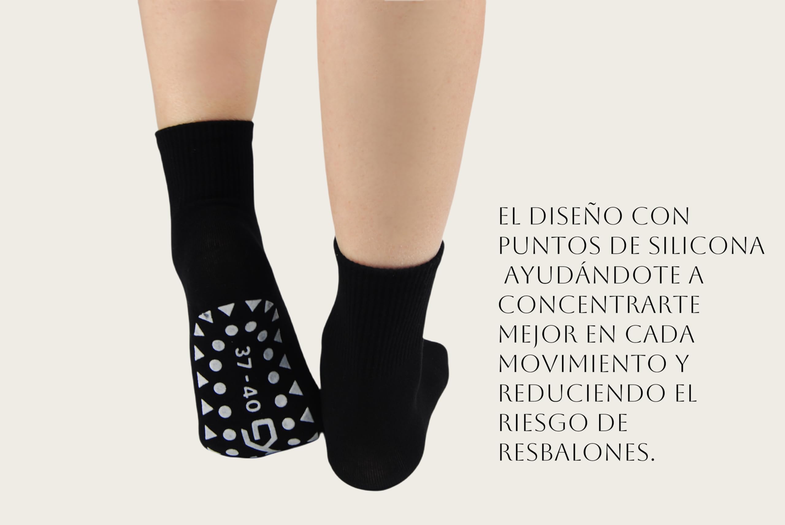 CYS Calcetines Antideslizantes 6 Pares para Deportivos Yoga, Pilates, Baile y Uso Diario Algodón Peinado Absorbente y Transpirable Unisex Para Niños Y Adultos