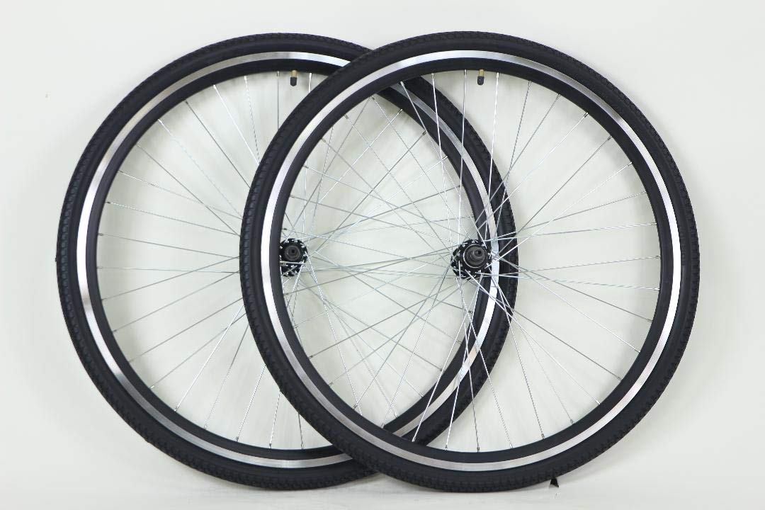 700 cアルミ合金ハイブリッドシクロクロスホイールマルチスピードカセットディスク用またはリムブレーキ用700 x 38 cケンダタイヤ (赤) : 自転車ホイールセット ロードホイールセット 700C