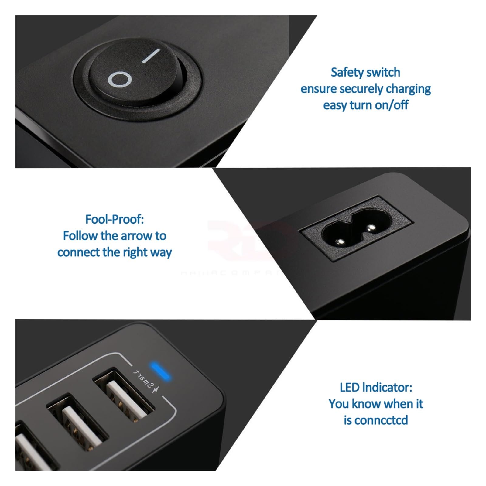 Stacja ładowania USB 60 W 10-portowa ładowarka USB Stacja ładowania Stacja dokująca Wielofunkcyjna ładowarka USB Stacjonarna Ładowarka Telefonu Komórkowego (Kolor: BIAŁY)