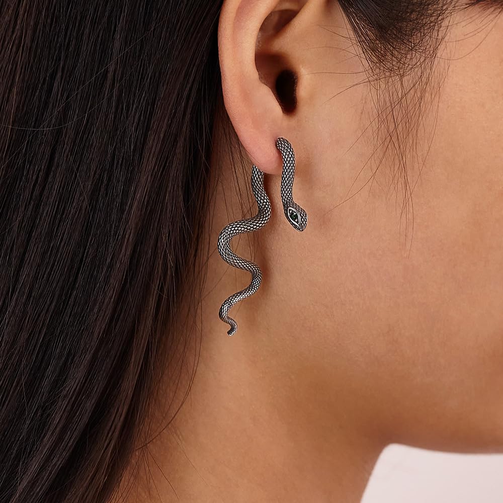 Snake Earrings for Women Black Snake Jewelry Halloween Accessories Gothic Goth Earrings Animal Serpent Drop Dangle Earrings Vintage Halloween Jewelry - Image 2