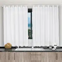 Cortina Para Janela De Cozinha 2,00x1,20 Tecido Liso Branco