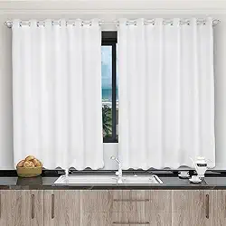Cortina Para Janela De Cozinha 2,00x1,20 Tecido Liso Branco