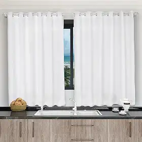 Cortina Para Janela De Cozinha 2,00x1,20 Tecido Liso Branco