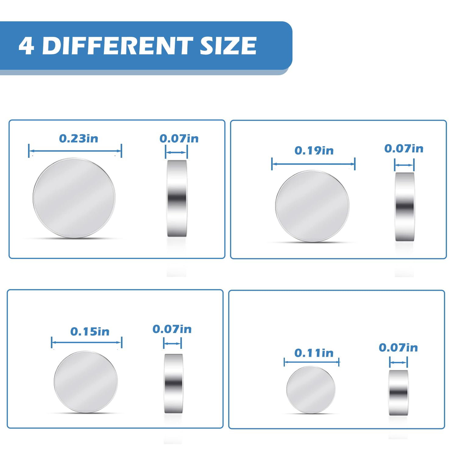 440Pcs Small Magnets, Tiny Rare Earth Magnets, 4 Different Sizes, MIni Round Fridge Magnets for Office, Kitchen Cabinet,Whiteboard, 3D Printing,DIY,Crafts — Amazon image 3