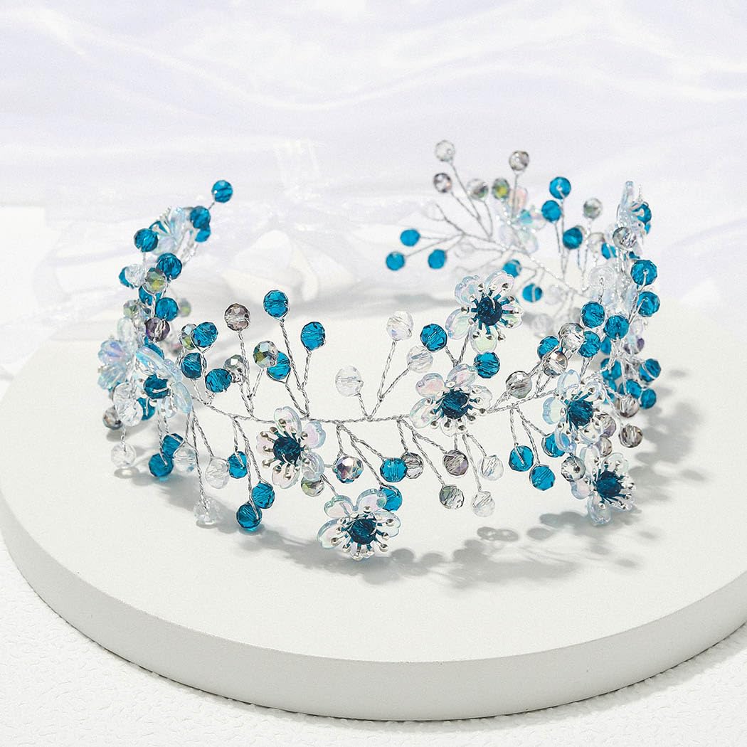 IYOU Strass Bruids Haar Wijnstok Groene Bloem Bruiloft Hoofdband Party Bruidsmeisje Haaraccessoires voor Vrouwen