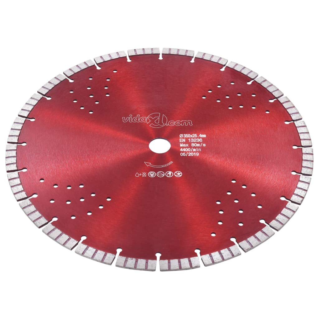 Disco da Taglio Diamantato con Turbo e Fori in Acciaio 350 mm,Articoli di ferramenta,Accessori per Attrezzi,Lame per Attrezzi,Lame per seghe-143236