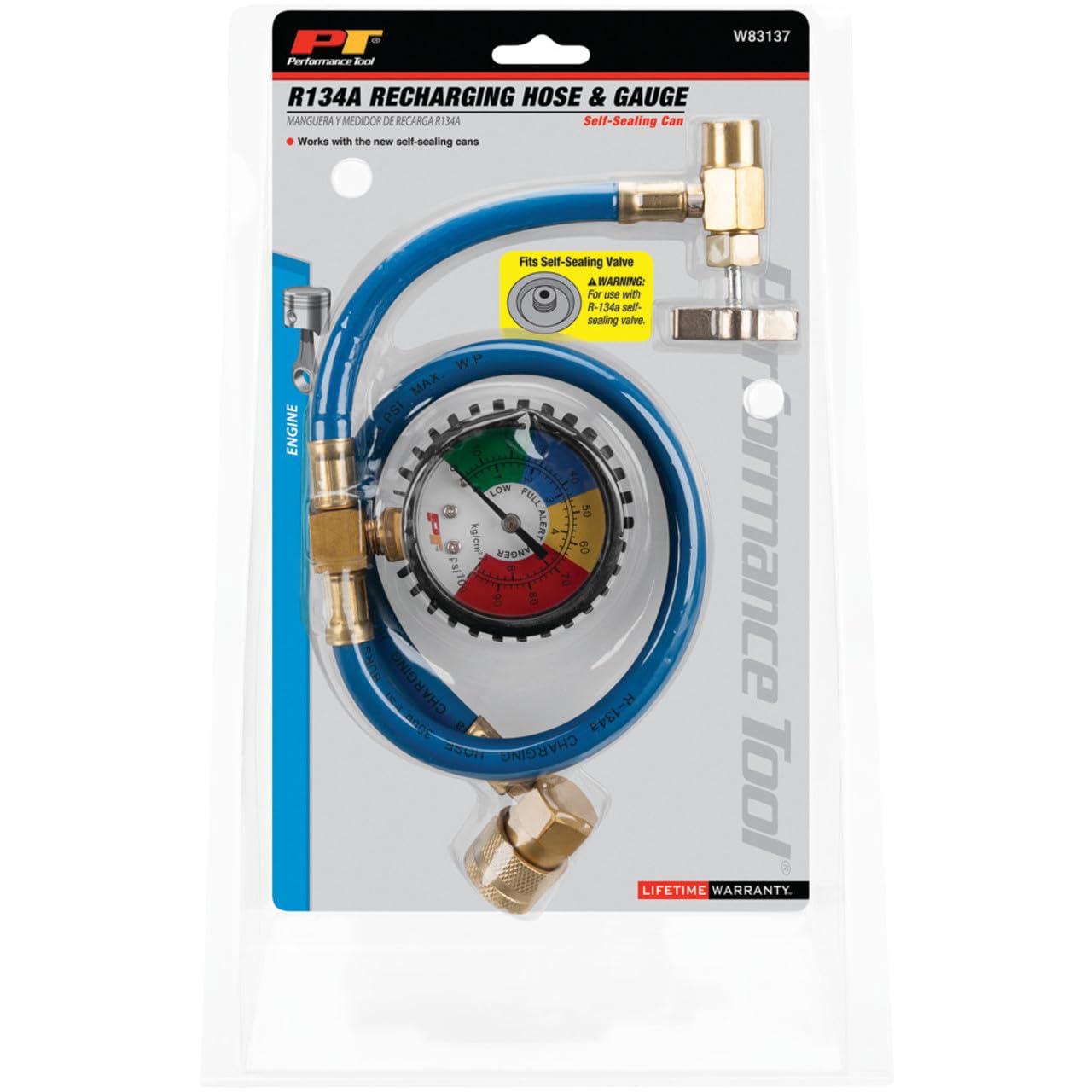 Amazon.com: Performance Tool W83137 Recharge Hose and Gauge R134a 