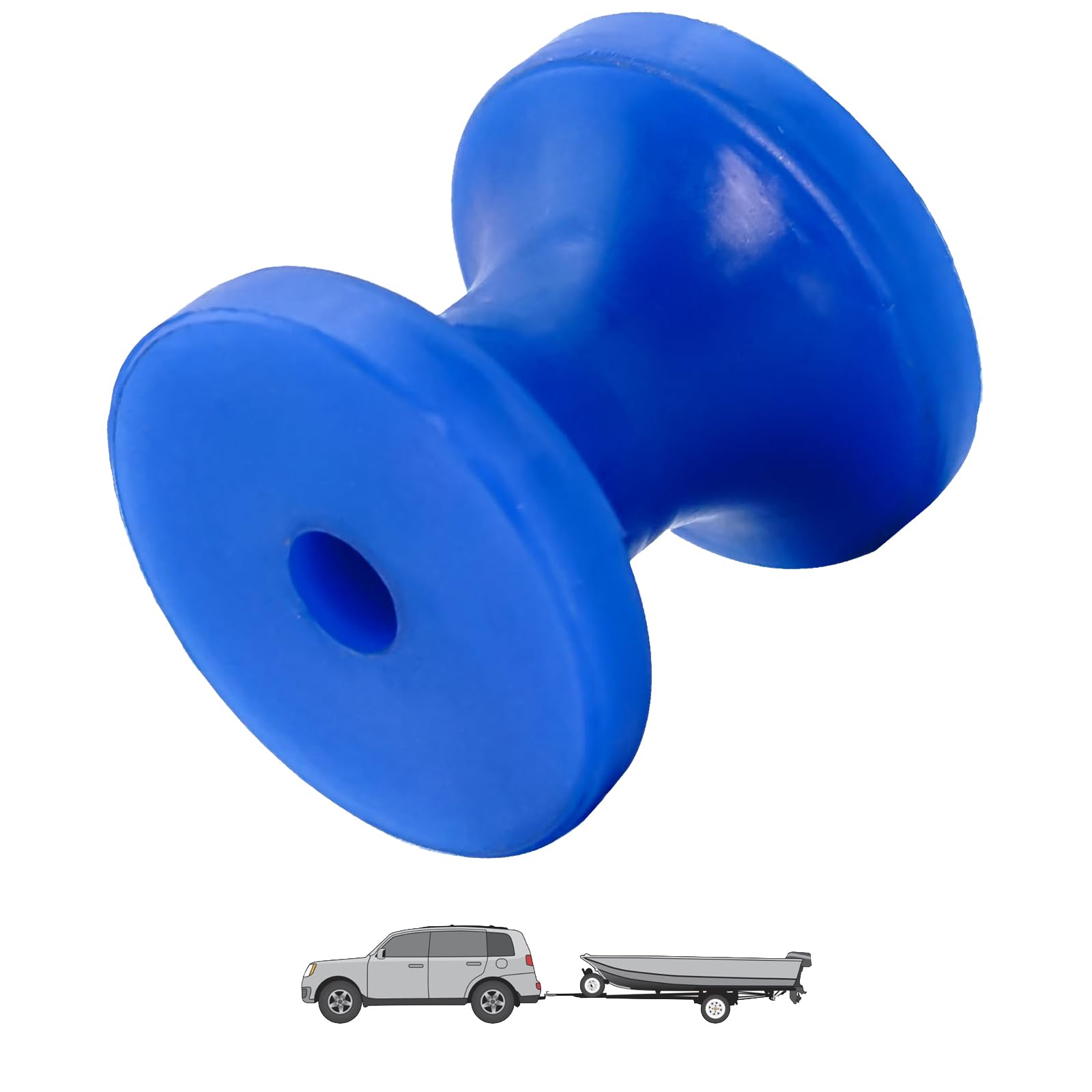 Arrêt D'arc à Rouleau De Bateau 4 Pouces Avec Arbre 1/2 Pouces, PU Bleu Résistant Aux Rayures Pour Assemblage De Remorque De Yacht