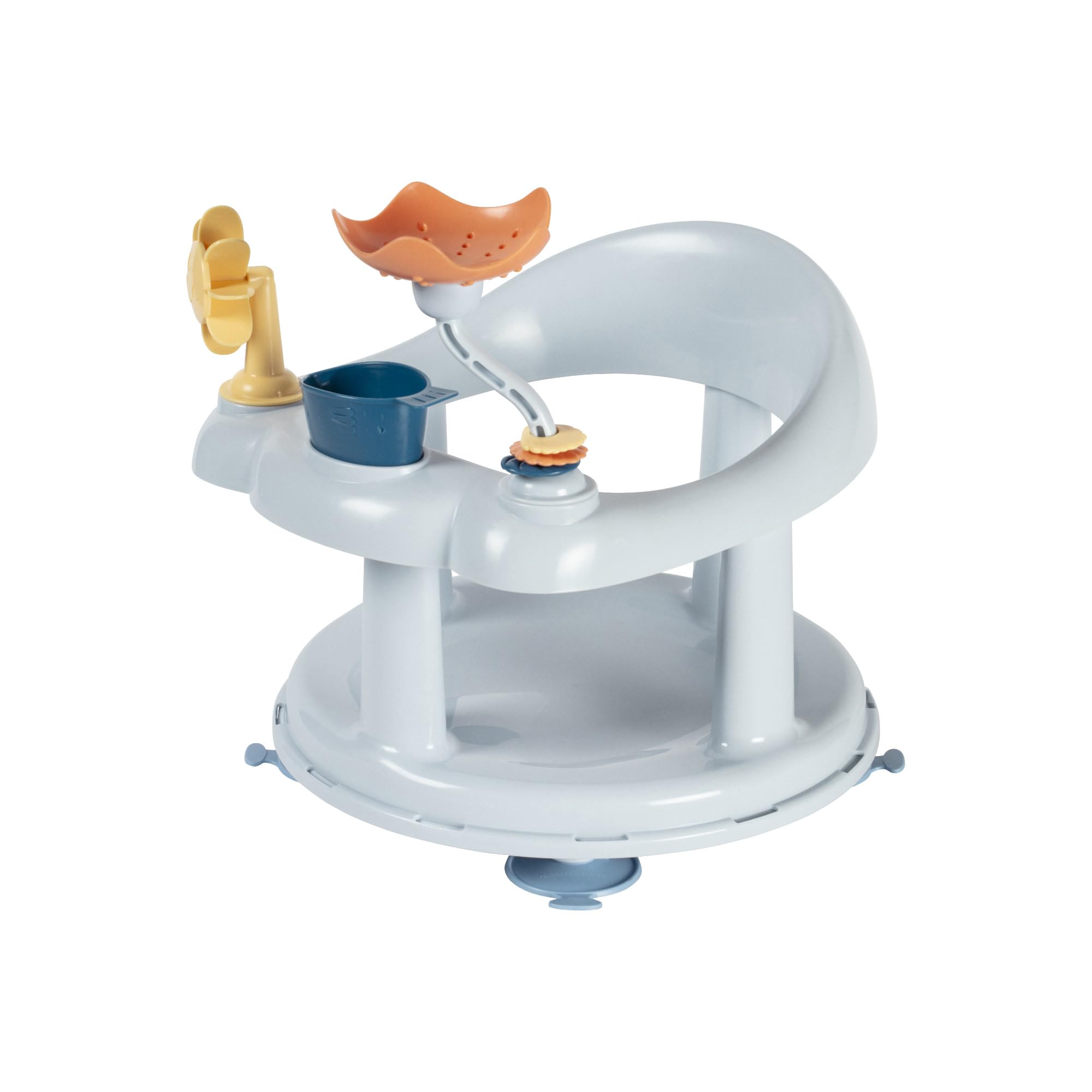 Bebeconfort Playful Drehbarer Badewannensitz, Baby Badesitz, 6-12 Monate, Max. 10 kg, Babysitz Badewanne, 360° drehbarer Sitz, Spieltisch, Rutschfest, Ergonomisch, Saugnäpfe, Blau