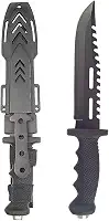 Generic Faca Tática Militar Esportiva Caça Mergulho Pesca Com Bainha Rígida Camping Trilha (Preto)