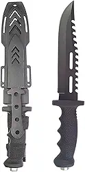 Generic Faca Tática Militar Esportiva Caça Mergulho Pesca Com Bainha Rígida Camping Trilha (Preto)