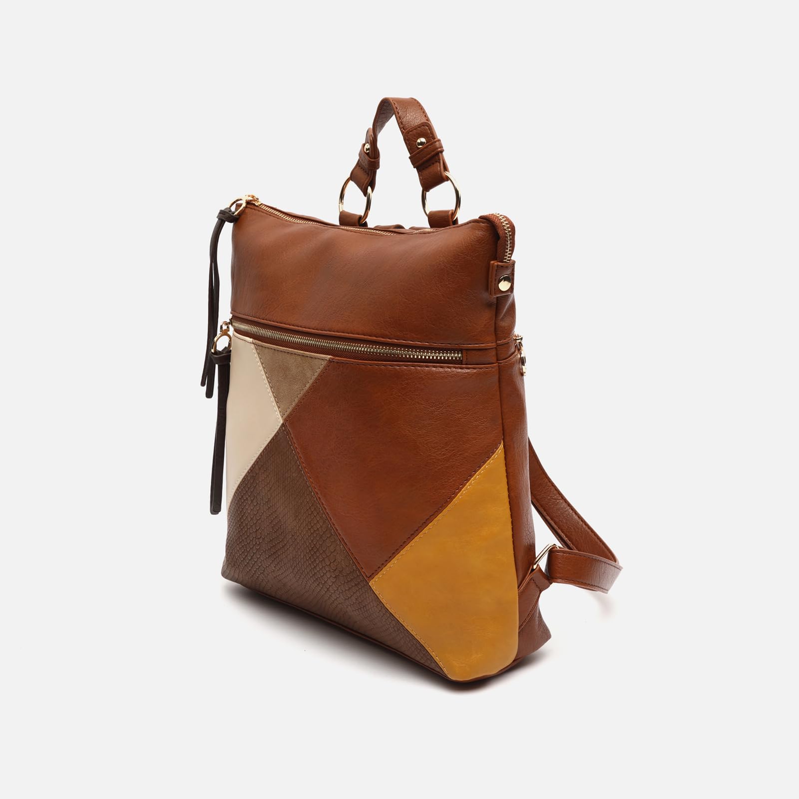 MISAKO Abeya mochila antirrobo con estampado patchwork Mujer - Abeya Multicolor 34x30x10cm