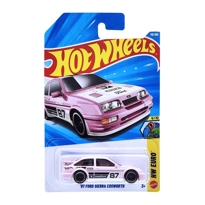 Image of Hot Wheels 87 Ford Sierra Cosworth HW Euro Ages 3 and Up 116 /250 (Pink)