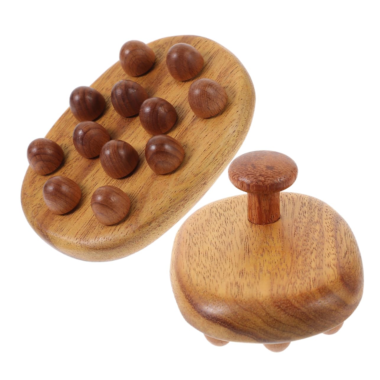 Cepillo De Masaje De Sándalo Cepillo De Pelo Ducha Cuero Cabelludo Peine Para Masaje Peine Para El Cuidado Del Cabello De Madera Light Brown 2 Piezas X 4
