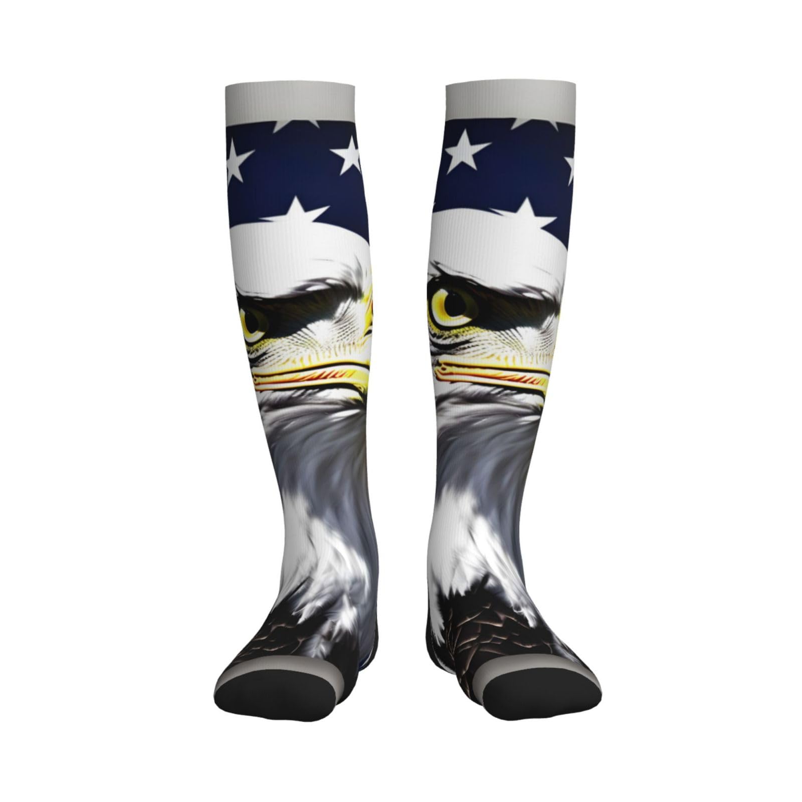 Longzehao Bald Eagle Flag Print Compression Socks for Women and Men,15-20 mmHg is Best Support for Athletic sports