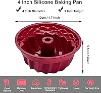 Vista 4 de Nalchois - Juego de 4 moldes de silicona para tartas de 4 pulgadas, antiadherentes sin BPA para hornear, apto para horno, lavavajillas, molde