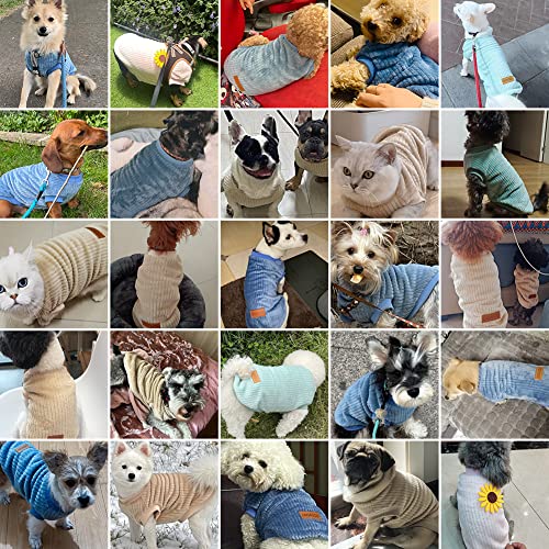 Mitili Dogs Sweater Winter Dog Clothes Warm Pullover Stretch Velvet Pets Jacket Pet Sweaters For Boy And Girl Cat Pullover Shirt In Cold Weather For Small Medium Bulldog Chihuahua Yorkie (Large, Blue) #TOP1