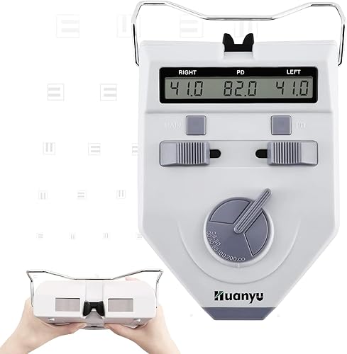 Huanyu Medidor de Pd Led Pupilometer con almohadilla de nariz mejorada Medidor de distancia de pupila Medidor de brillo Precisión Pupilómetros