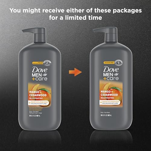 DOVE MEN + CARE body and face wash rejuvenating mango + cedarwood for Men, with 24-Hour Nourishing Micromoisture Technology, 30 oz - Image 4